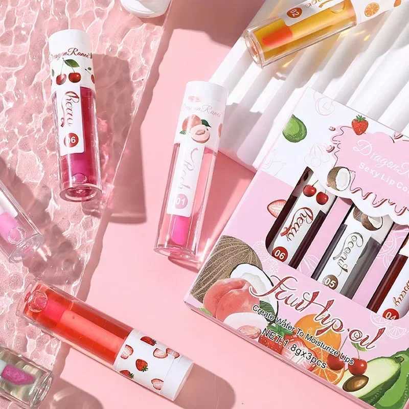 1/3 piece of fruit lipstick long-lasting moisturizing lip gloss jelly mirror liquid lipstick long-lasting shiny lip color makeup lip careW241223