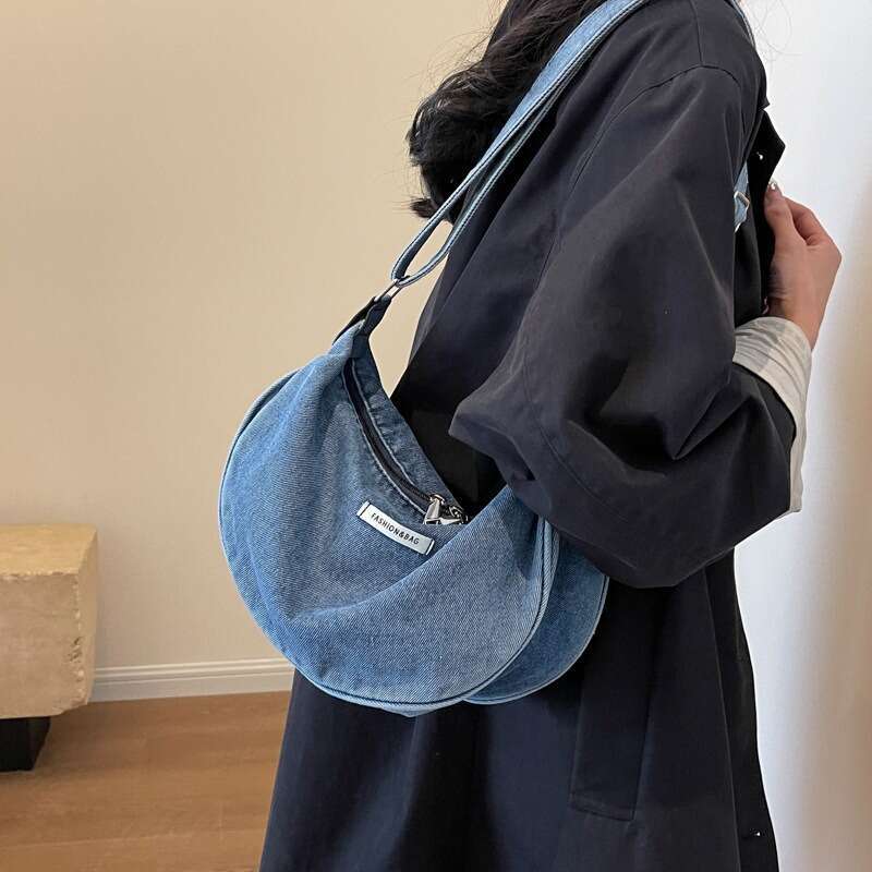 Women's Bags Handbag Women Denim Large Capacity Strap Adjustable Crossbody Sg Vintage Messenger Casual Shopper Bags Shoulder Bag