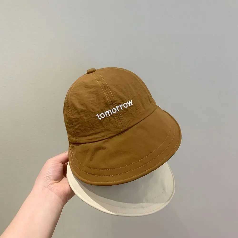 Caps Hats Baby summer sun hat childrens adjustable outdoor sun umbrella embroidered cotton letters childrens foot cap boys and girls baseball cap H241