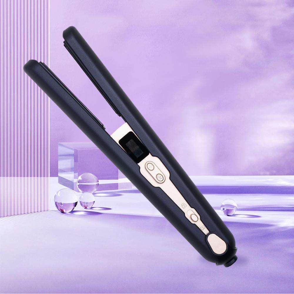 2 In 1 Cordless Hair Straightener Curler LCD Display USB Charging Ceramic Iron Smooth Styler Hairdressing Tools