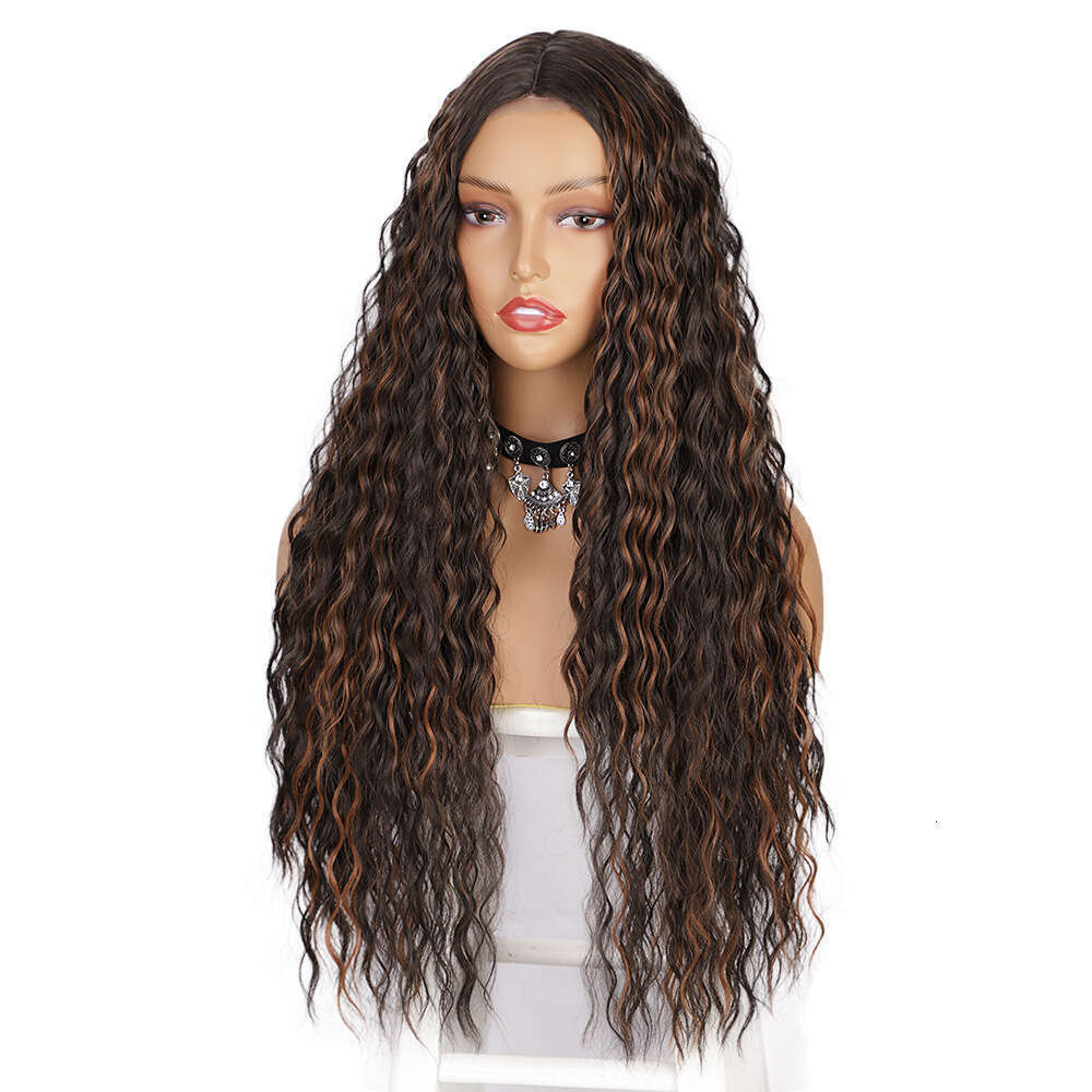 Wig Front Headband Women's Long Curly Hair Small Lace Synthetic Wig
