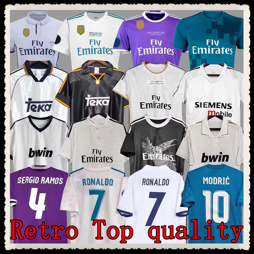 Retro Soccer Jersey Football GUTI Ramos SEEDORF CARLOS RONALDO ZIDANE RAUL Vintage Real MadriiDS 96 97 98 99 01 02 03 04 05 06 09 10 11 12 13 14 15 16 17 18 FIGO