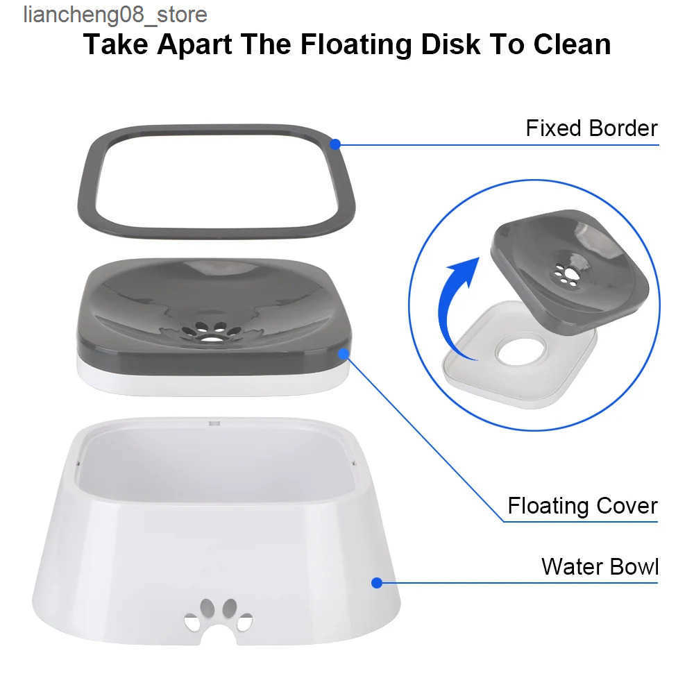 Dog Bowls Dishes Slow Water Feeder Dispenser Cat Dog Water Bowl Carried Floating Bowl Pet Fountain 1.5L Anti-Overflow L240910