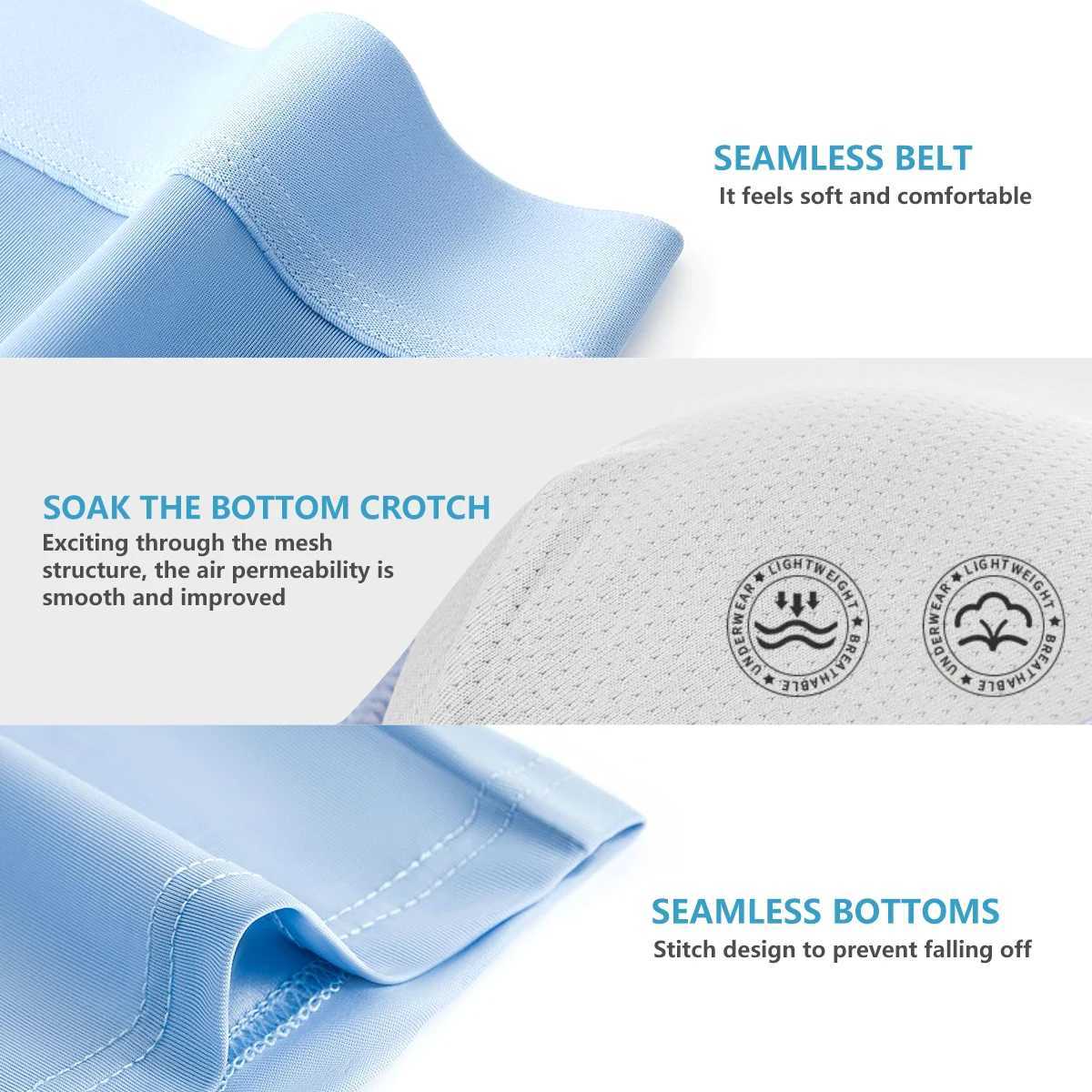 Mens ice silk underwear breathable Wicking Fitness sports high-performance elastic boxer fabric mens gift box new underwear W241223
