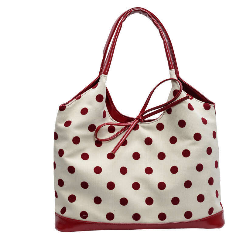 New butterfly bow polka dot large for fashion commuting, underarm tote bag, versatile, high-end texture women's bag