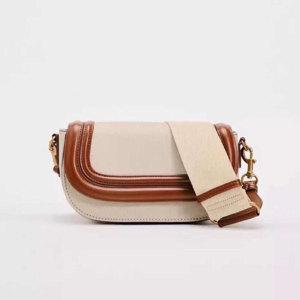 Saddle Women's Leather Bag With Wide Shoulder Strap - Diagonal Crossbody For Hot Everyday Style -