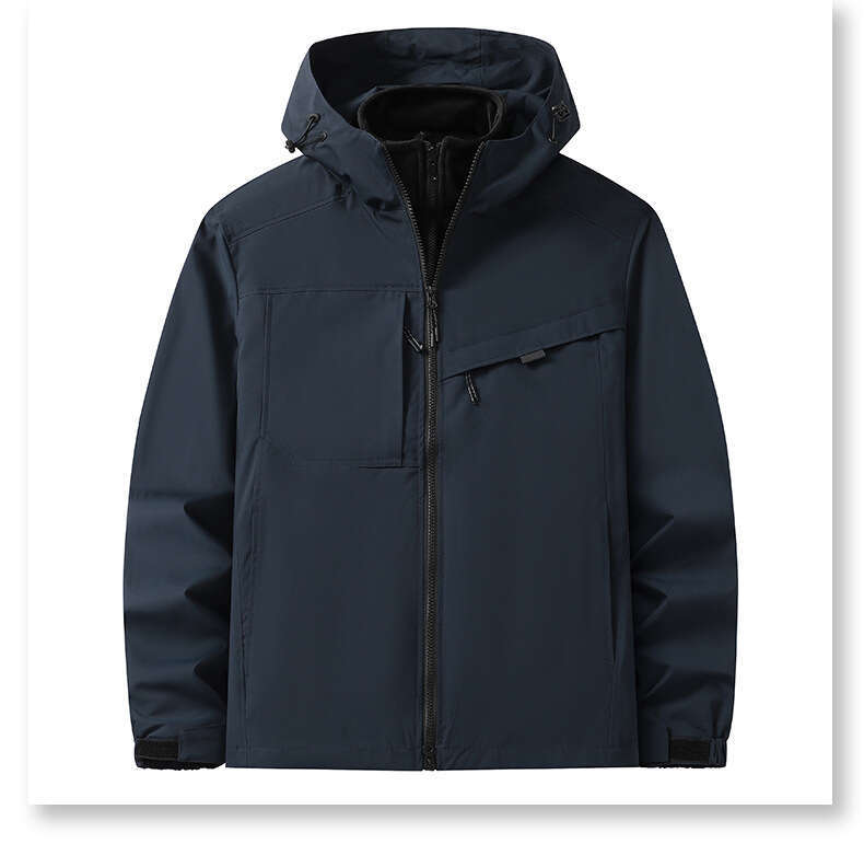 streaming waterproof windproof outdoor three in one jacket for men and women, two-piece jacket, silver fox fur