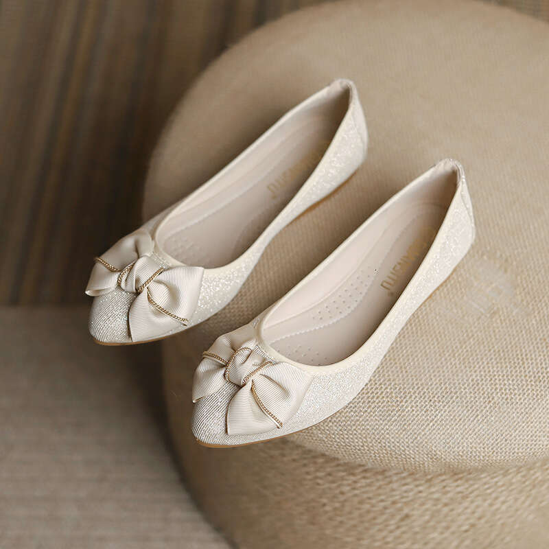Profsional Sho, Ballet, Small Fragrance, Ladi, Versatile Temperament, Bow Tie, Shallow Mouthed Ladybug, Flat Bottomed Women's Singl, Work All Sea