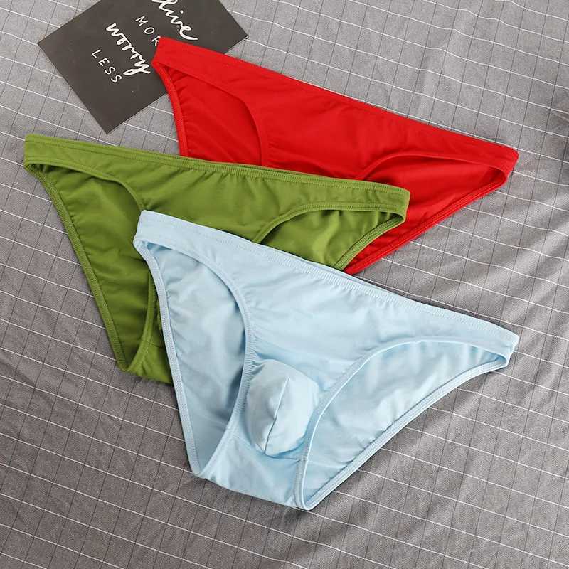 3 pieces of Pouchsexy underwear cotton underwear para hombre mens tight fitting clothes mens comfortable solid underwear mens breathable underwear W24