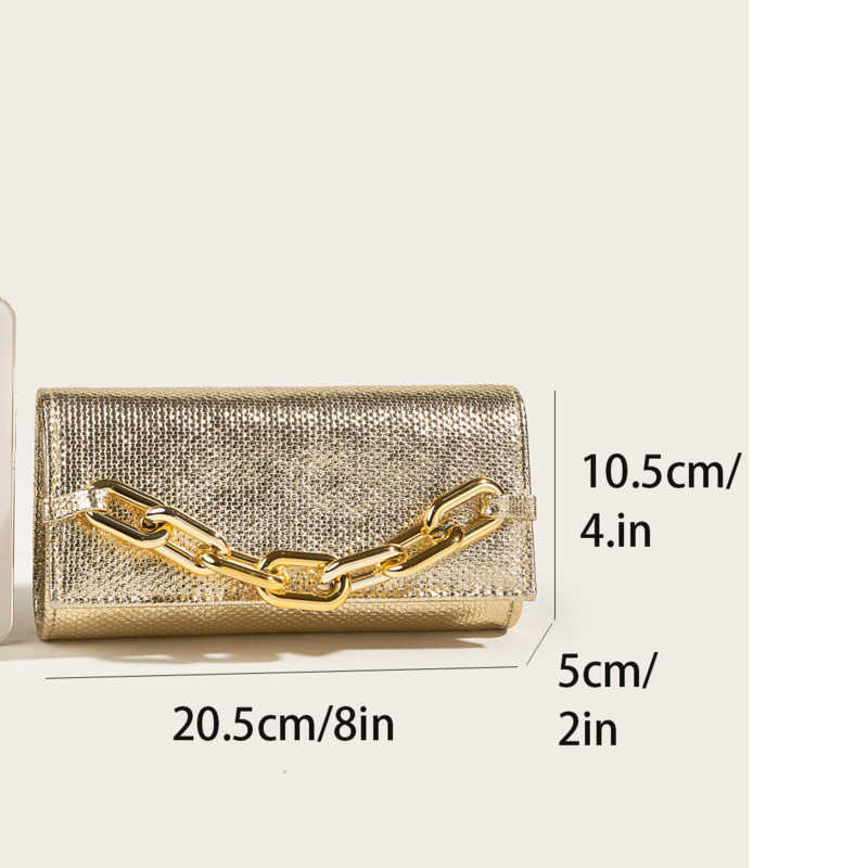 Clutch Bag Dinner Bag Acrylic Chain Handbag Gold and Silver Two Color Hard Shell Womens Tote Bags 240920
