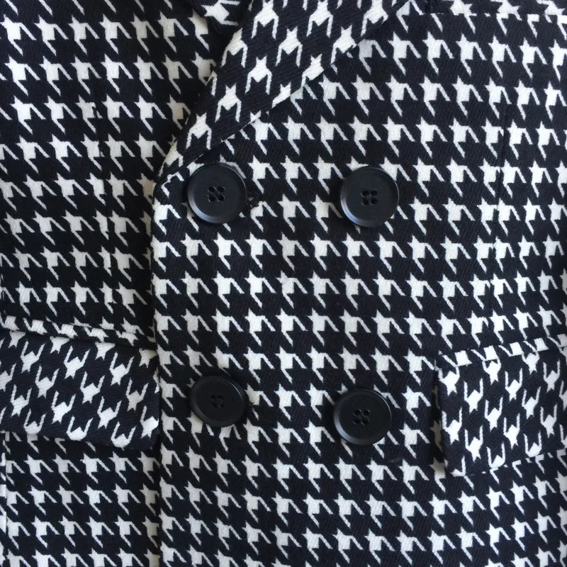 Childrens Houndstooth Formal Suit Set Boys Wedding Birthday Party Performance Costume Kids Double Breasted Blazer Pants Clothes 241223