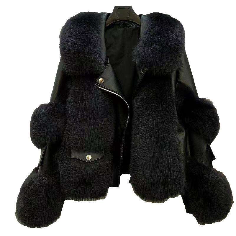 Haining for Womens 2024 New Fine Imitation Fox and Integrated Young Elite Style Fur Coat