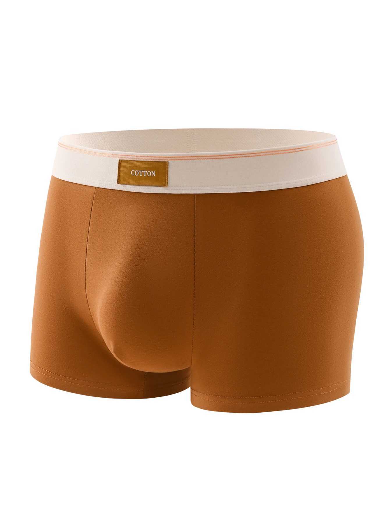 Mens 4-piece underwear soft and comfortable casual daily boxer fabric solid color trendy and personalized shorts W241223