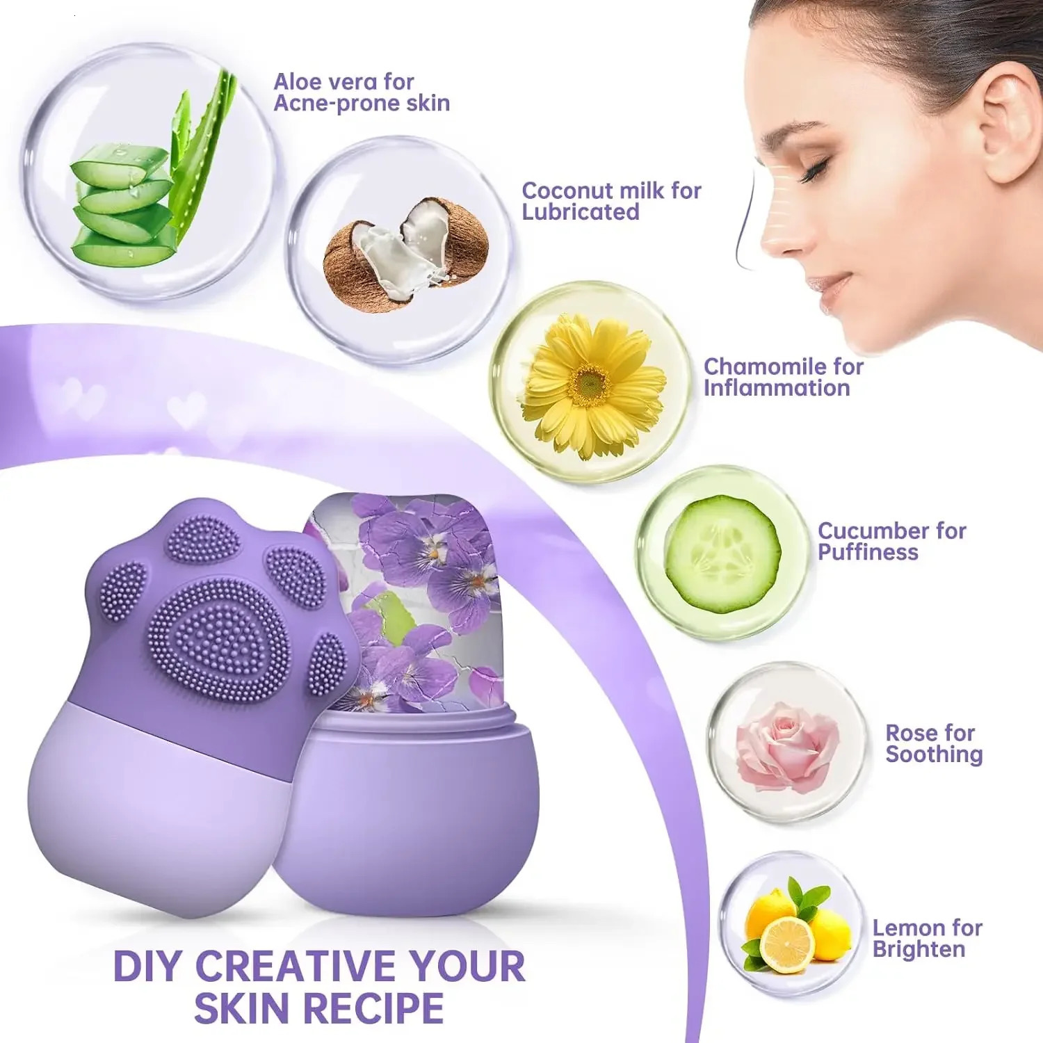 ice roller for skin care reduces eye puffiness and massage womens silicone beauty tool 241213