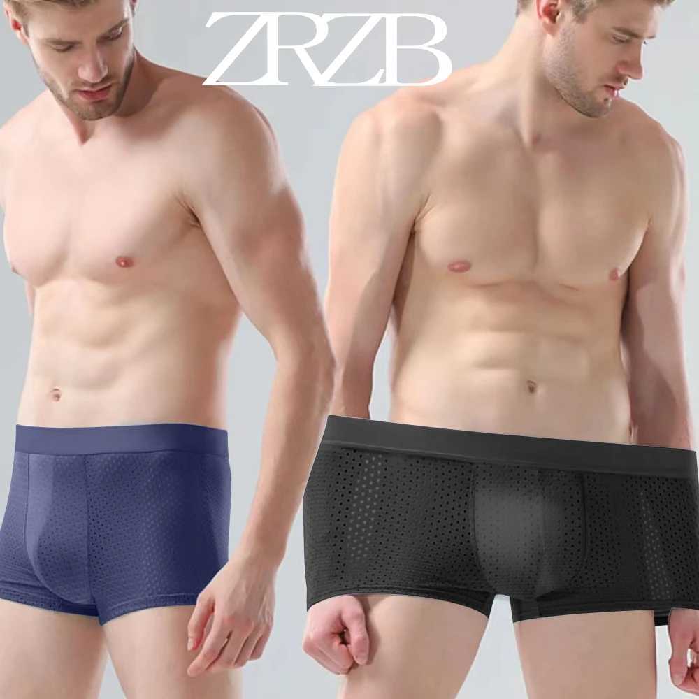 Mens underwear Mens underwear Boxer Mens Ropa Indoor Hombre Calzoncillos Breathable Hombre Bamboo Hole Large Size W241223