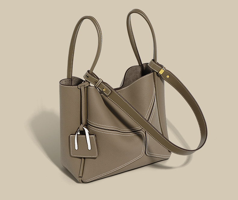 Cowhide Exact Replica Quiet Designer Brand Ladies Handbags Purse Tendance Women's Bags Bucket Hand Bag For Women Genuine Leather Casual