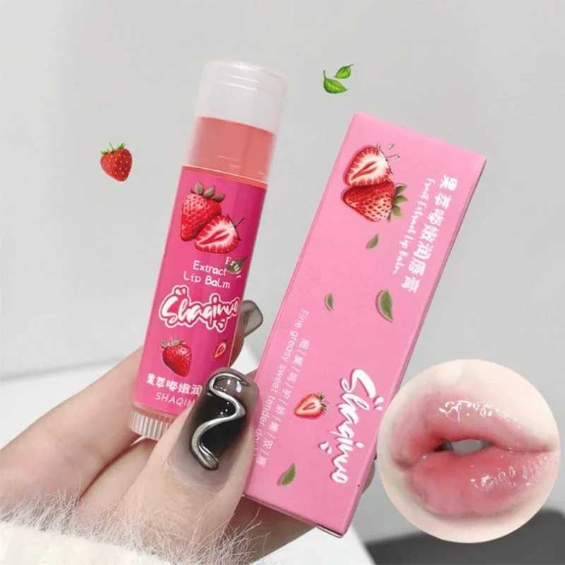A set of 3 pieces of fruit extract lipstick jelly moisturizing lipstick gloss fading lip line lip care coloring lipstickW241223