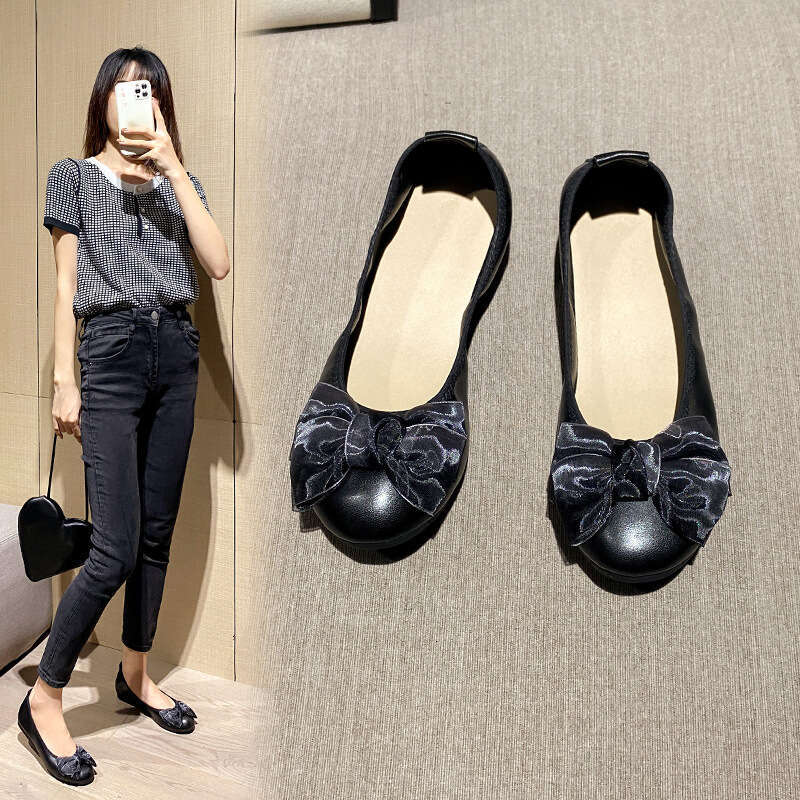 Doudou Summer Single Flat Soled Professional Large 41-43 Feet Wide Fat Pregnant Women's Chicken Rolls Shoes Soft Soles