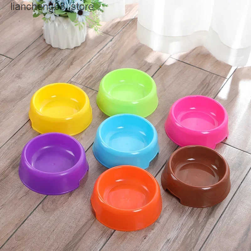 Dog Bowls Dishes Solid Color Pet Bowl Plastic Dog Bowl Cat Bowls Round Single Bowls Thickened Eco-Friendly Pet Supplies Dog Accessories L240910