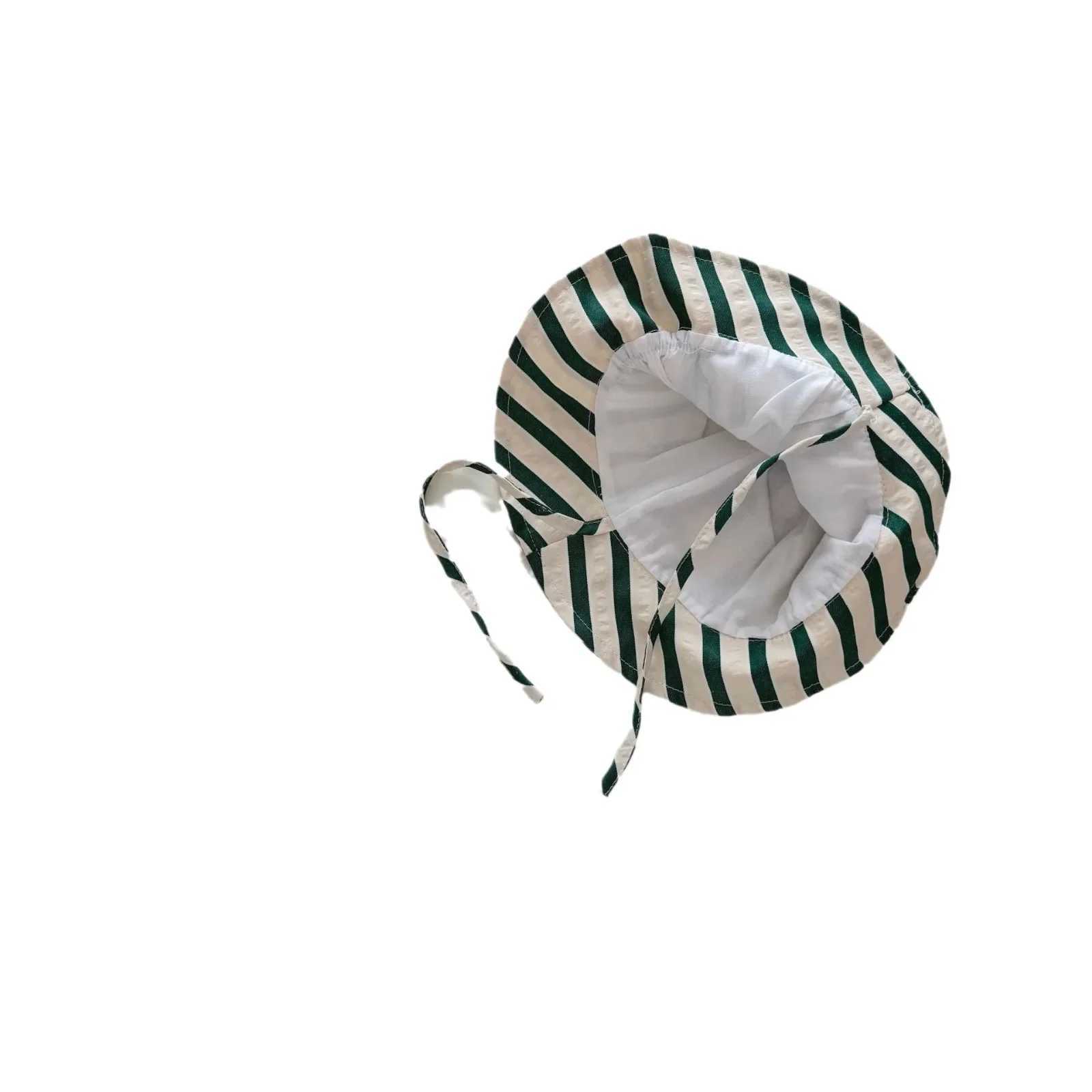 Caps Hats New summer baby sun hat double-sided wearing baby fisherman hat outdoor beach windproof childrens Panama sun hat H241223