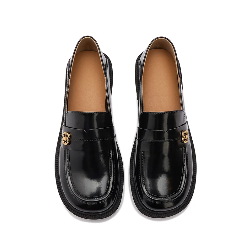 AIYUQI Women Loafers Genuine Leather Spring British Style Ladies Shoes Slip-on Soft Sole Non-slip Women's Shoes