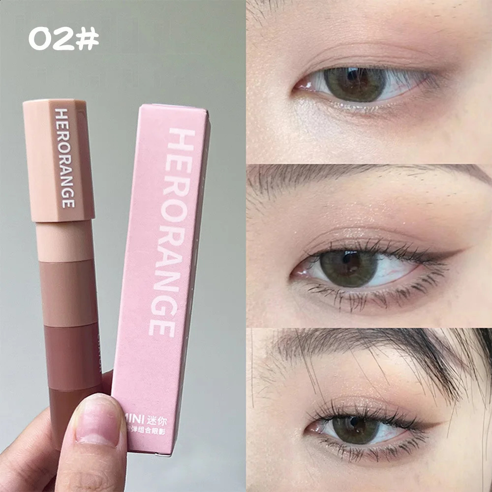 Mini Cannonball Combination Eyeshadow Four-color High-gloss Matte Pearlescent Lazy Eyeshadow Pen 241223