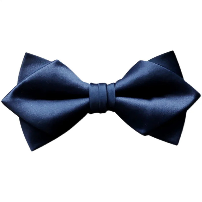 Wedding ceremony for male groom and man high-end navy blue solid color matte business bow Korean version bow 241220