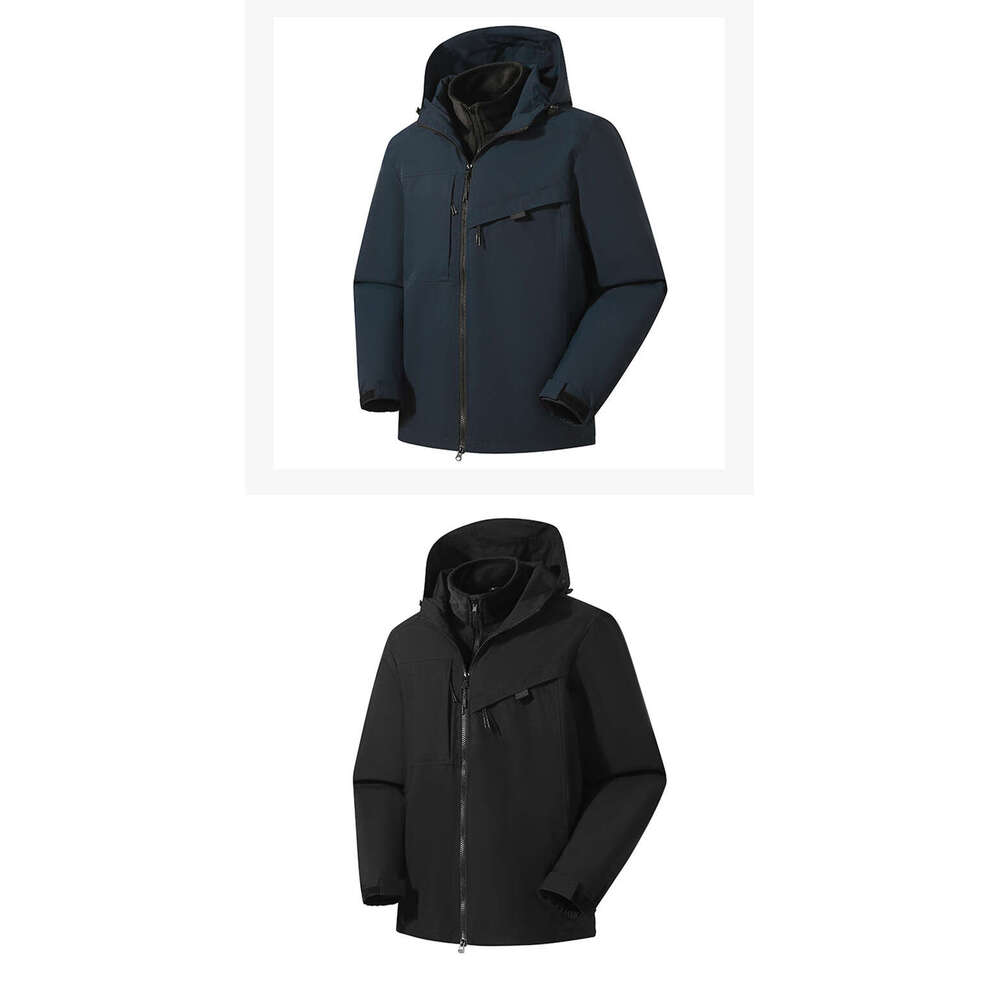 Live streaming waterproof windproof outdoor three in one jacket for men and women, two-piece jacket, silver fox fur