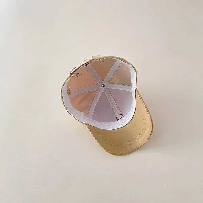 Caps Hats Cartoon Bear Baby Baseball Hat Cute solid color childrens sun hat with ears summer adjustable baseball cap H241223QID3