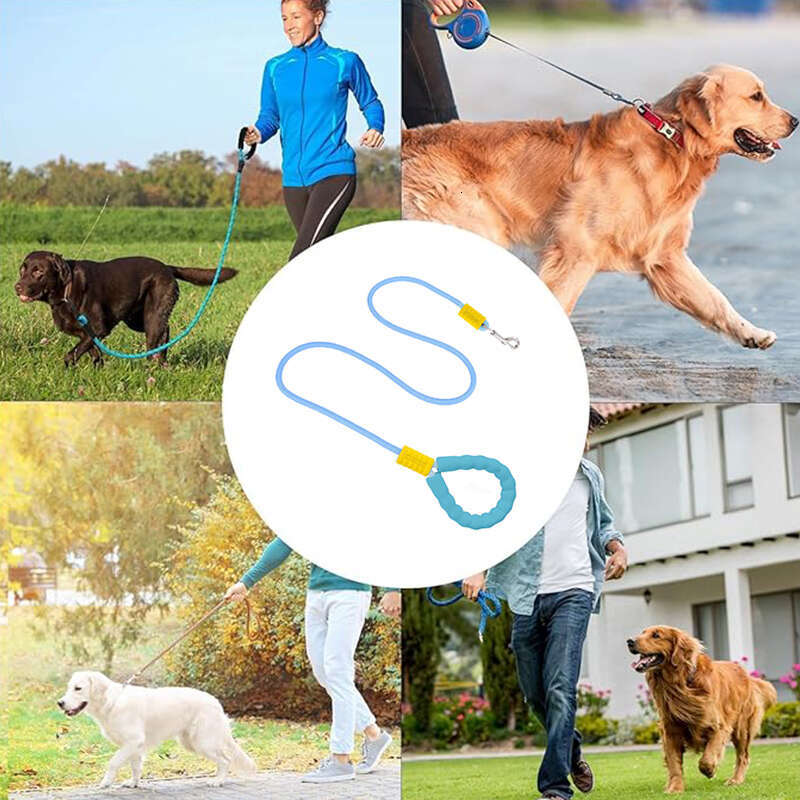 DHPET Upgraded Classic Hands Free Dog Leash Adjustable Bungee Waist & Crossbody Leash with Comfortable Handle Retractable Rope for Small Medium-Sized 