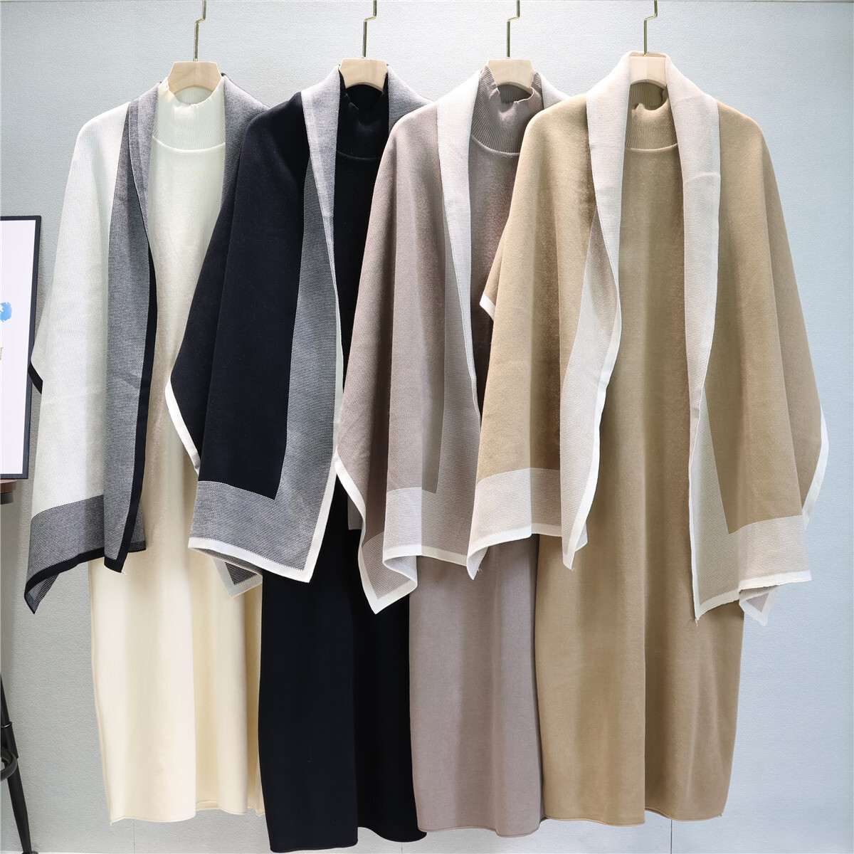 Elegant Women's Sets Knitted Tracksuit new Autumn Winter Long Dress And Scarf Two Piece Suit For Lady Outfit