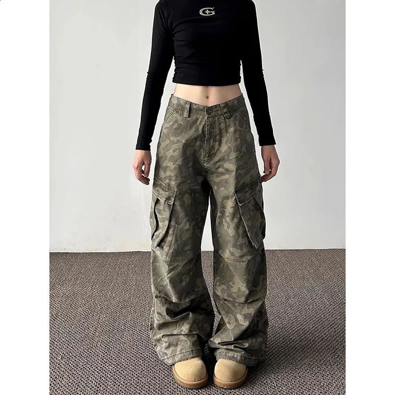 Womens Camouflage Pants Baggy Vintage Harajuku Y2k Sweatpants 90s Aesthetic Oversize Pants Wide Leg Trousers 2000s Clothes 2024 241223