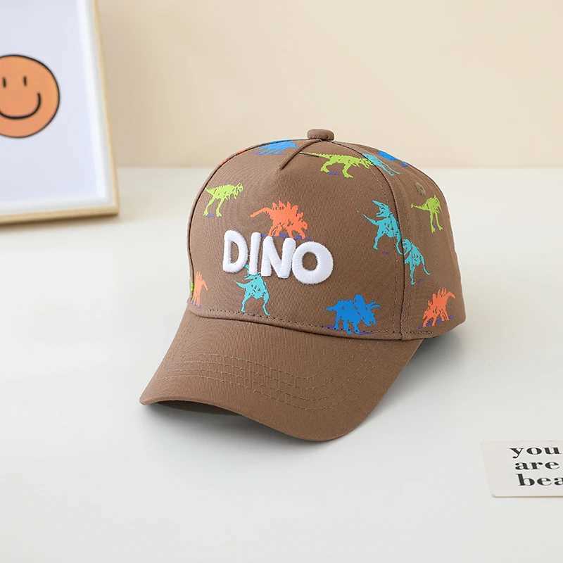 Caps Hats Childrens sports hat school baby baseball 2024 summer embroidered dinosaur outdoor childrens hat 2-8 years adjustable H241223
