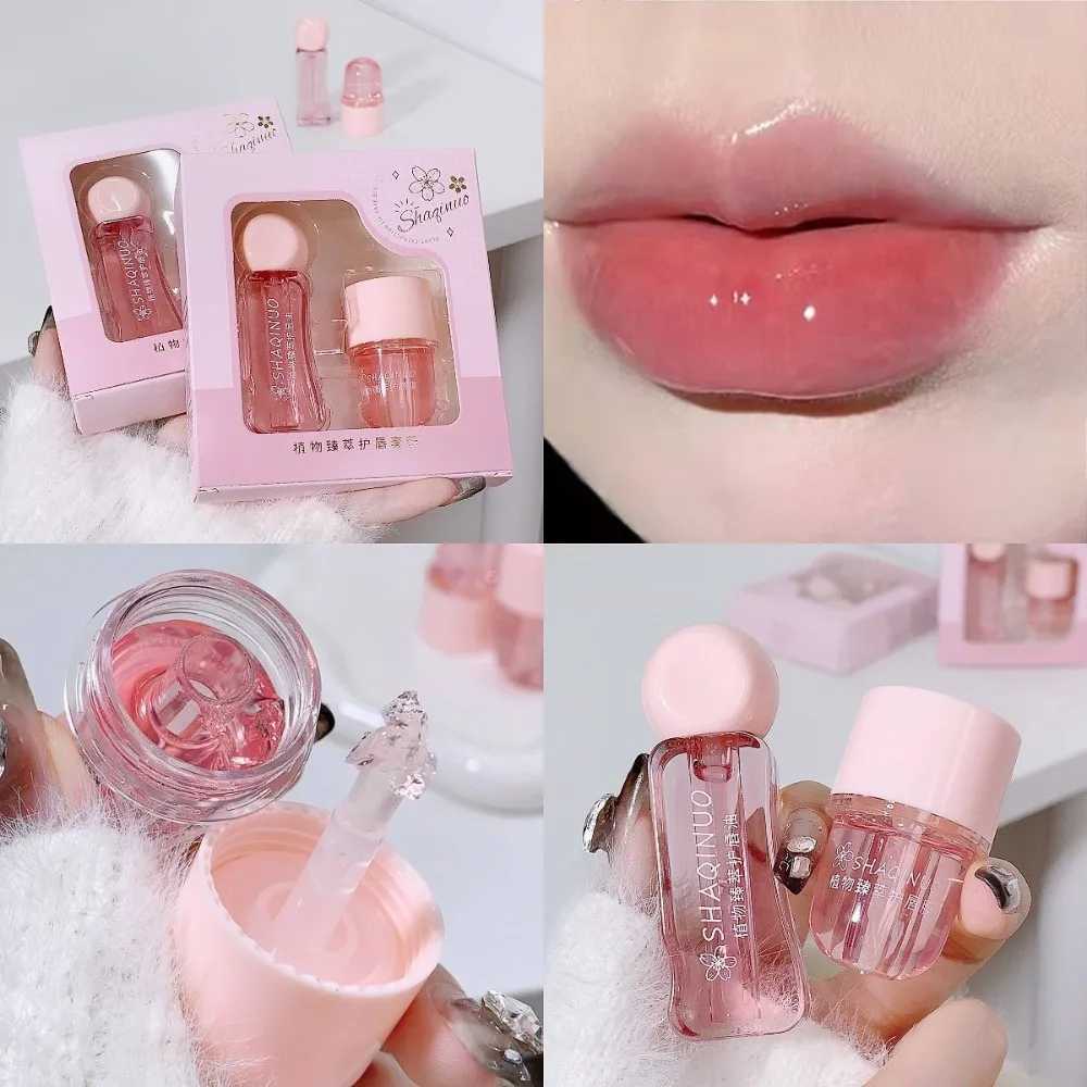 2Pcs/Box Lightweight Water Light Lip Oil Night Lip Mask Set Moisturizing Hydration Fade Liplines Lip Care Serum Primer CosmeticsXJ241223