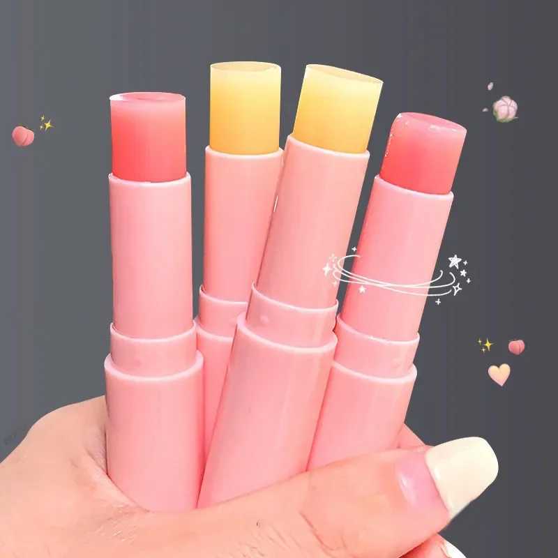 1PC Natural Peach Lip Balm Long-lasting Moisturizing Lipstick Temperature Change Color Lipstick Anti-drying Hydration Lip CareXJ241223