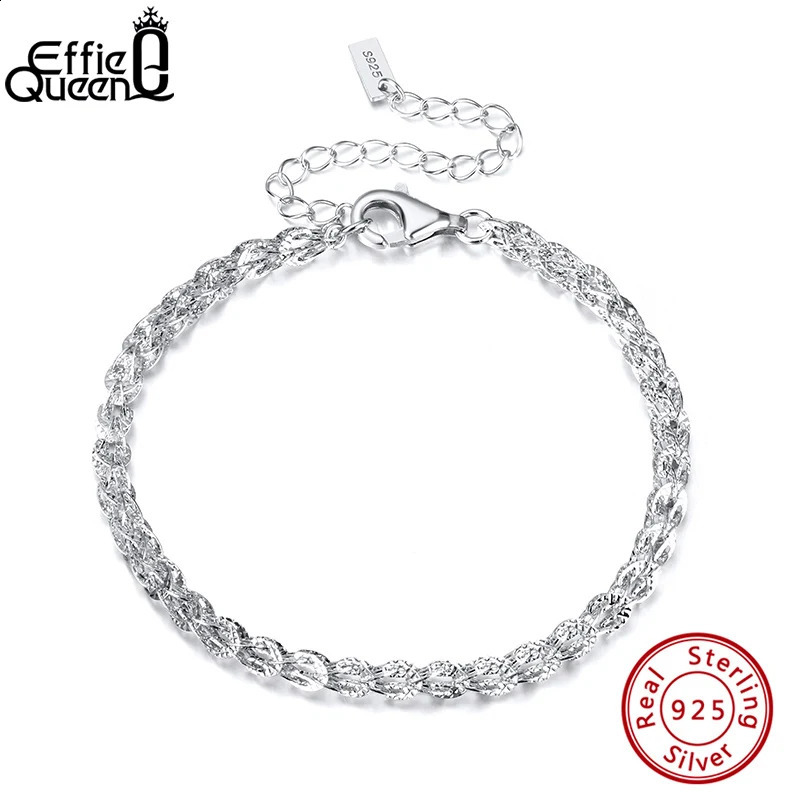 EFFIE QUEEN Fashionable 3.5mm Phoenix Tail Chain Bracelet 925 Sterling Silver Women Wearing Bracelets Jewelry Gift SB112 241214