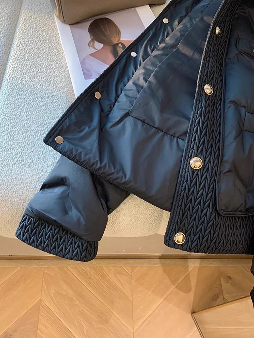Fashion Overcoats Women Cotton Turn-Down Collar Quilted Jacket Outerwear Female Warm Padded Coats Autumn Winter Lightweight