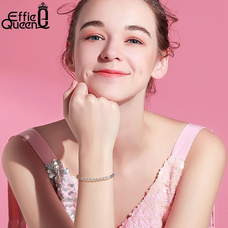 EFFIE QUEEN Fashionable 3.5mm Phoenix Tail Chain Bracelet 925 Sterling Silver Women Wearing Bracelets Jewelry Gift SB112 241214