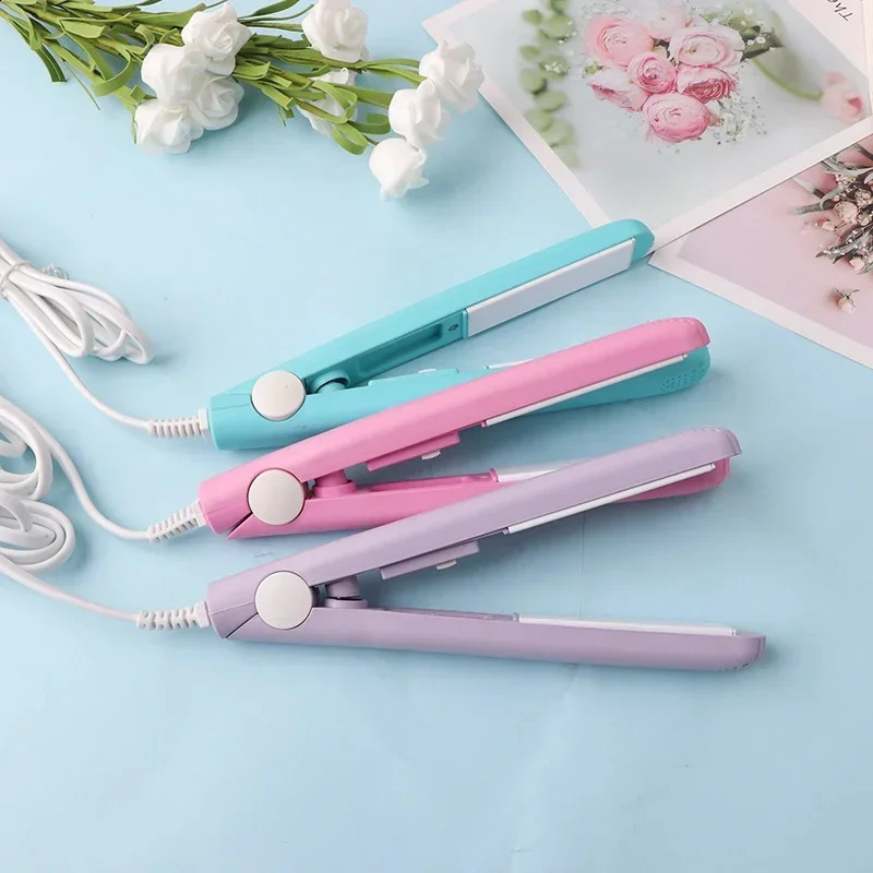 1PC Curling Iron Mini Hair Iron Pink Corrugated Plate Electric Curling Iron Hair Art Styling Tools 241223