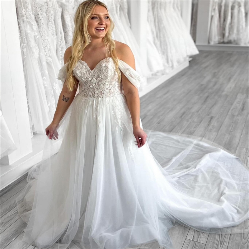 Gatsby Boho Wedding Dresses Off Shoulders A Line Tulle Appliques Lace Bohemian Bridal Gowns Sexy Backless Celtic Country Bride Dress Robe De Mariage V