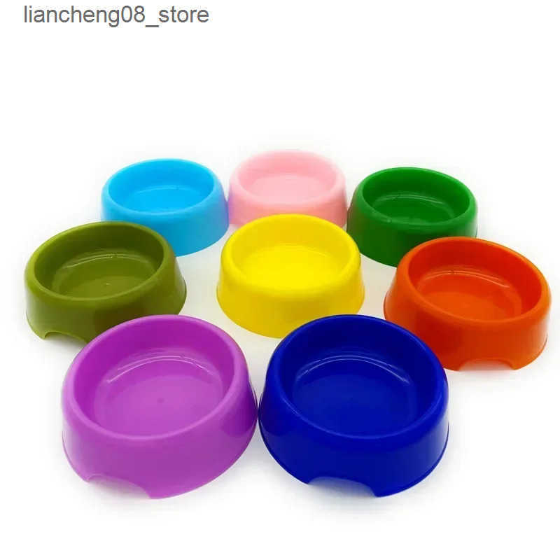 Dog Bowls Dishes Solid Color Pet Bowl Plastic Dog Bowl Cat Bowls Round Single Bowls Thickened Eco-Friendly Pet Supplies Dog Accessories L240910