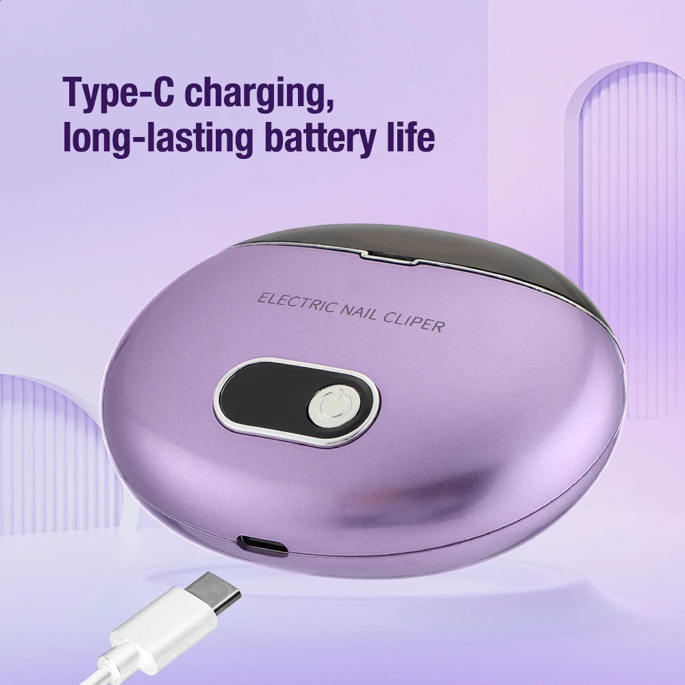 Electric Nail Clippers With Ultraviolet Light Rechargeable Mini Nail Trimming Machine Automatic Nail Trimmer Clipper Cutter 241223