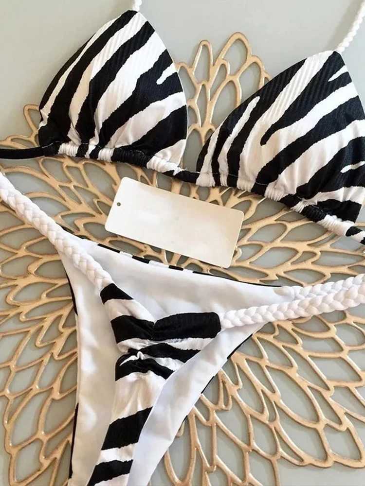 Women New Summer Bikinis Set Sexy Split Print Swimwear Fashion Beach Holiday Bikini 2 Piece Set Brazilian Beach Swimsuit BikinisXJ241223