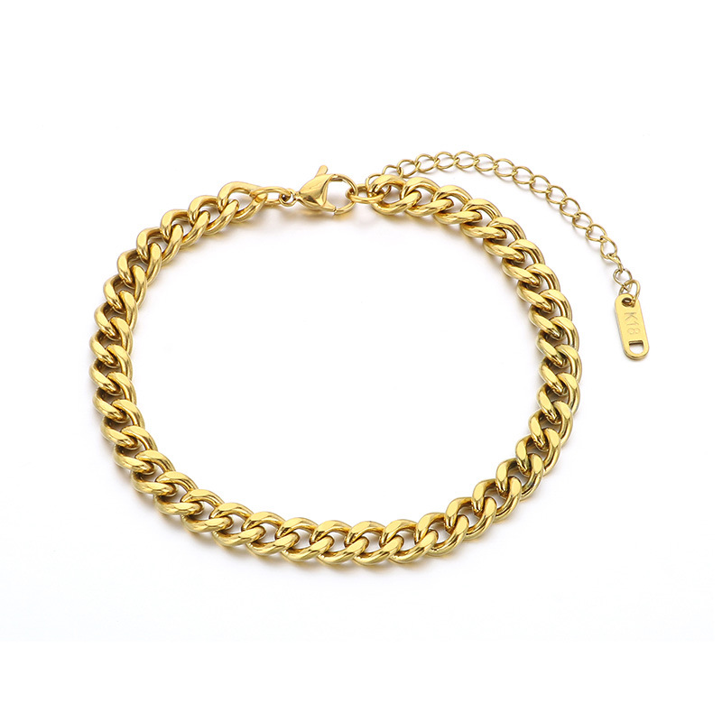 Hot Fashion Women Girls Silver Gold Color Stainless Steel Classic Link Hollow Chain Bracelets Anklets Jewelry