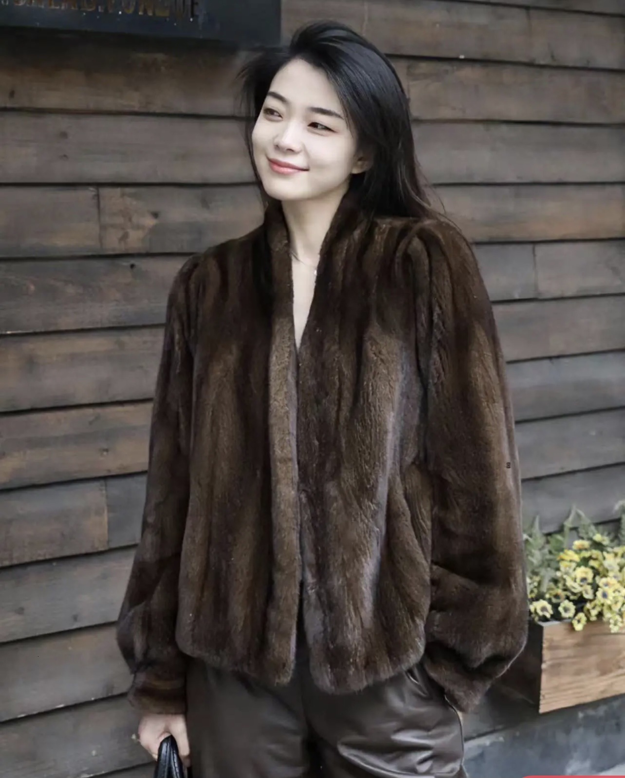 2024 New Mink Inspired Eco-Friendly V-Neck, Youthful And Slimming Style, Vintage Fur Jacket For Women In Winter