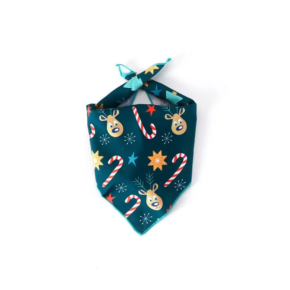 2Pcs Cute Kitten Dress Up Accessories Christmas Tree Bat Triangle Scarf Christmas Bib Hat Set Santa Claus Felt Dog Headwear 241212