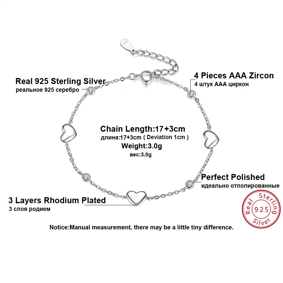 ORSA JEWELS Sweet Girls Heart Chain Bracelet with Clear Zirconia Fashion Cute Charm Bracelet Party Dainty Handmade Jewelry SB02 241214