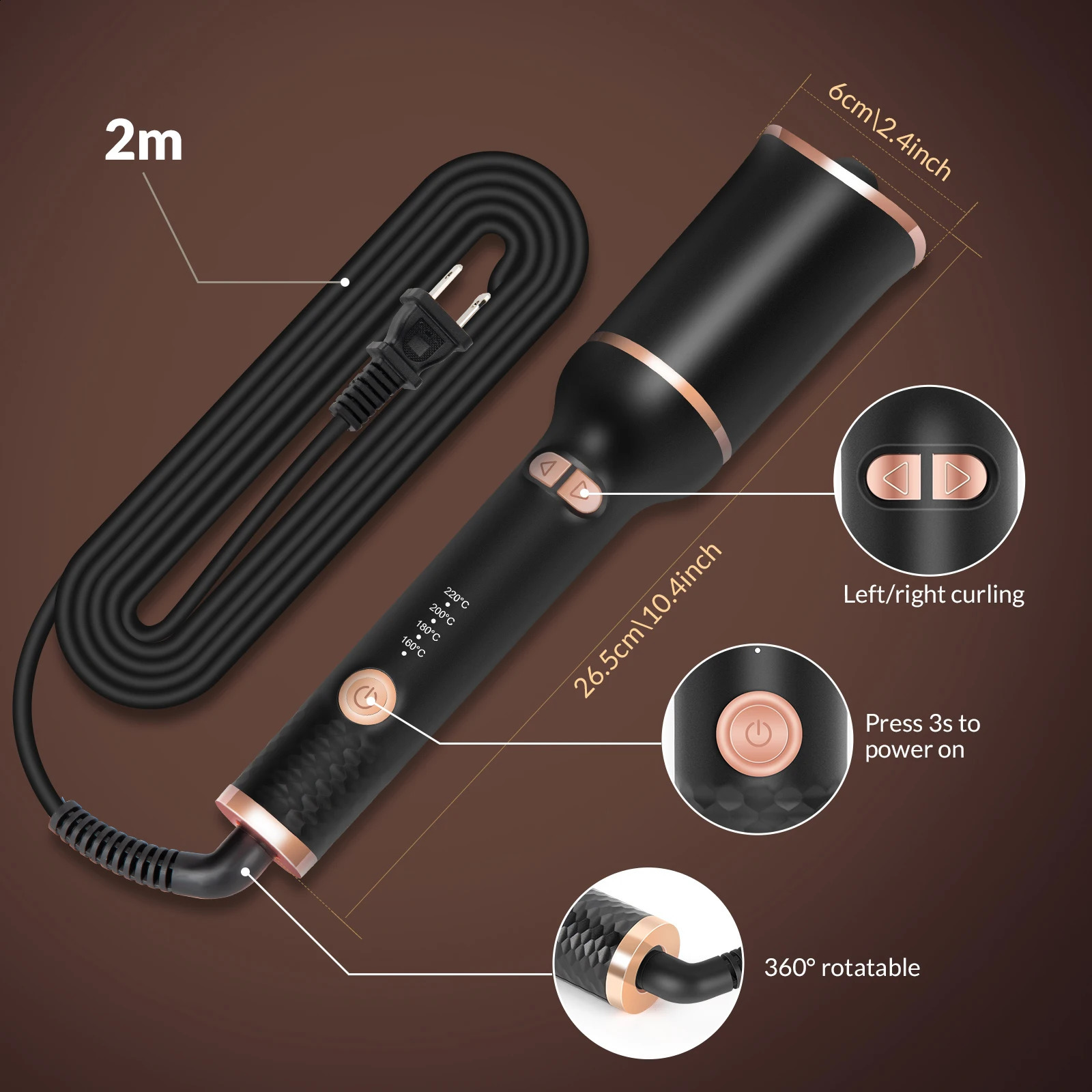Automatic Looper Automatically Hair Curler Wave Roll Ferro Wavy Crimping Curl Tool Ringlet Loop Roller Electric Curly Waver Iron 241223