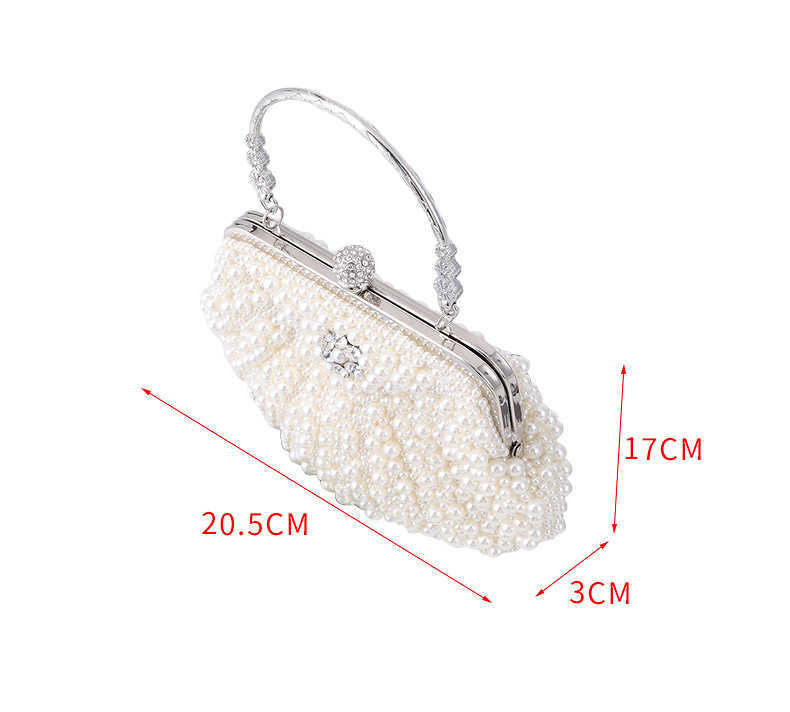 Straight Fashion Elegant Shell Pearl Dinner Bag Clutch Bag Style Foreign Style Large Space Hand Hold Evening Bag 240920