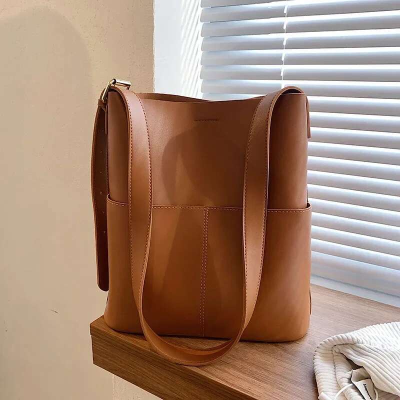 Women's Bags Handbag Fashionable Women's Leather Shoulder Bucket Bags Handbags Winter Fall Autumn Design Casual Sac De E Femme Vintage